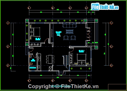 biệt thự 2 tầng mái thái,biệt thự đẹp 2 tầng mái ngói,Biệt thự 2 tầng kích thước 8.1x10.9m,cad biệt thự 2 tầng,bản vẽ autocad biệt thự 2 tầng.